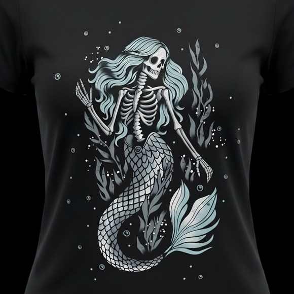 torrid Tops - TORRID Skeleton Mermaid Classic Heritage Jersey Crew Tee NWT Size 4X